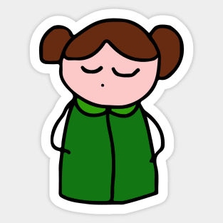 Girl in a Green Dress - Cute Character Sticker